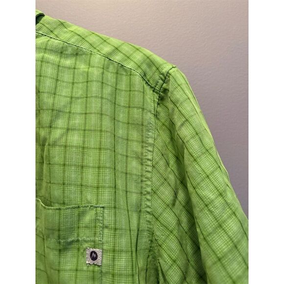 Marmot Men's XL Green Plaid Short Sleeve Button-Up Shirt Casual - Picture 6 of 13